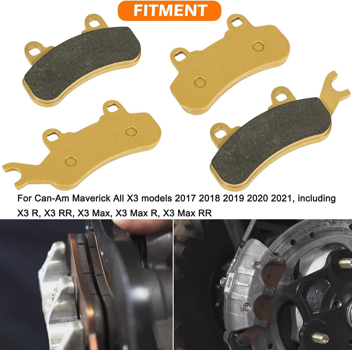Brake Pads Front & Rear Replacement Severe Duty Metal 4 Set B817