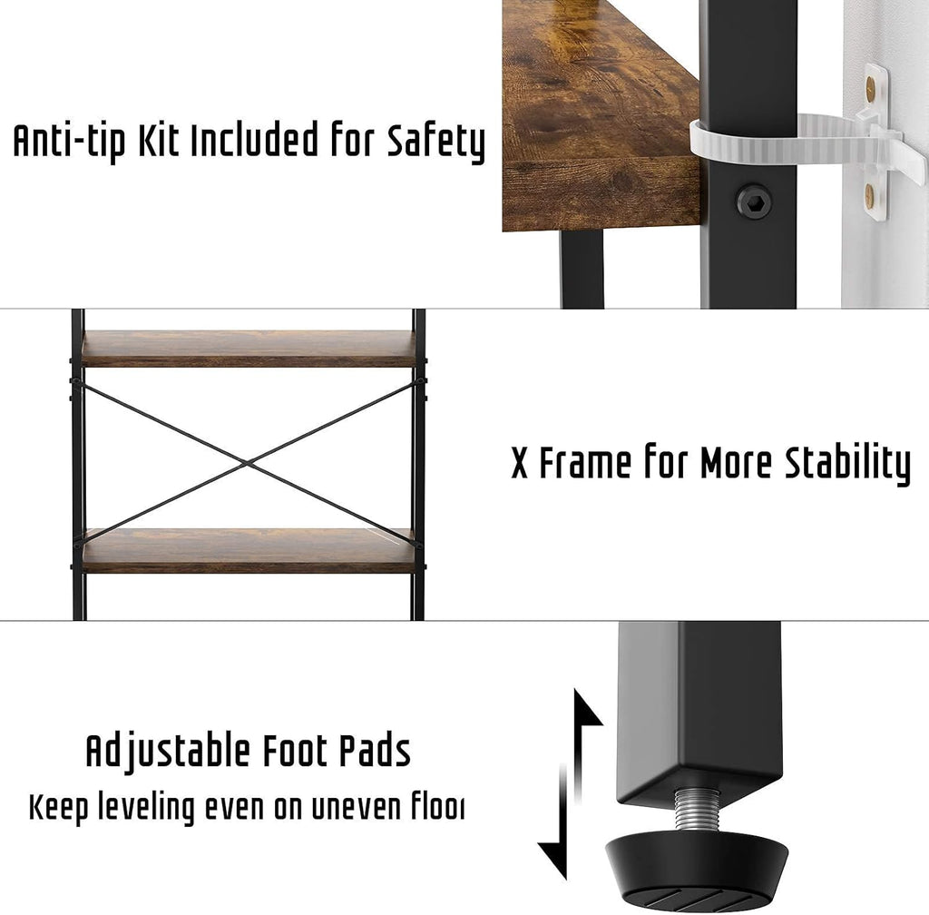 4-Tier Wood Ladder Shelf Bookcase O81845