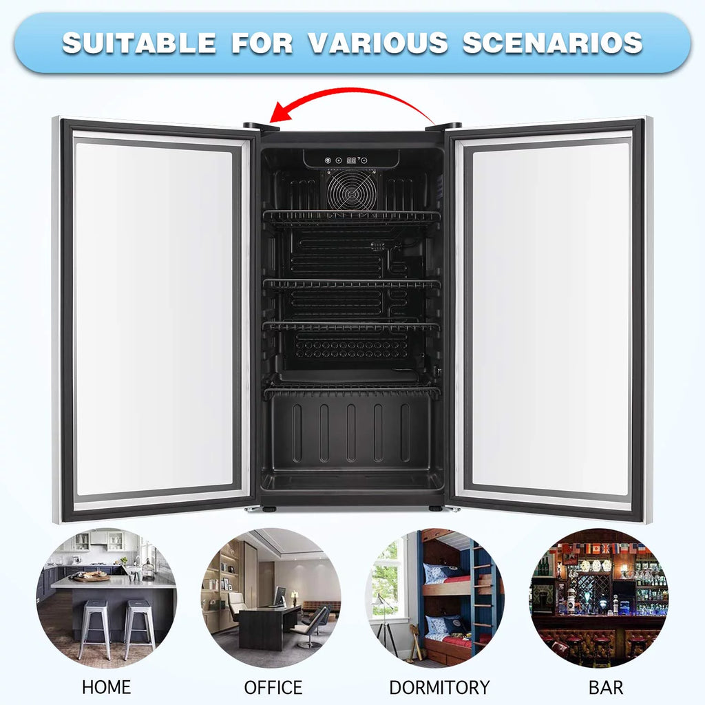 3.2Cu.ft 120 Can Glass Door Beverage Refrigerator Cooler C176
