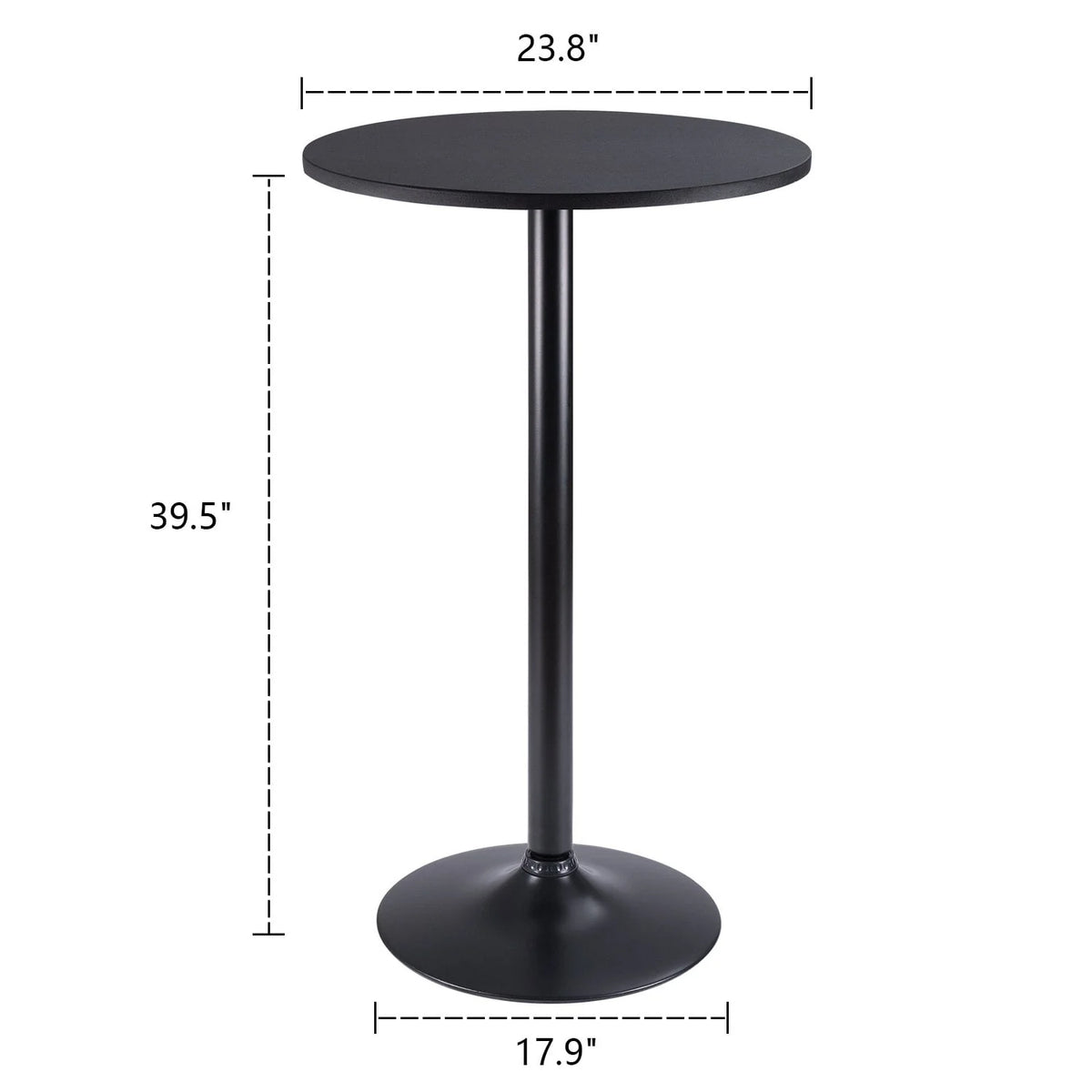 Round Bistro Pub Table 23.8 Bar Height White A864601