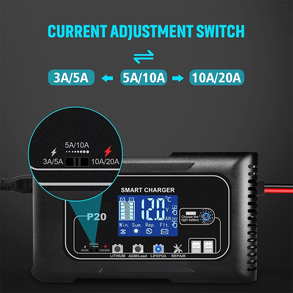 12V/24V Battery Charger with LCD Display B112601