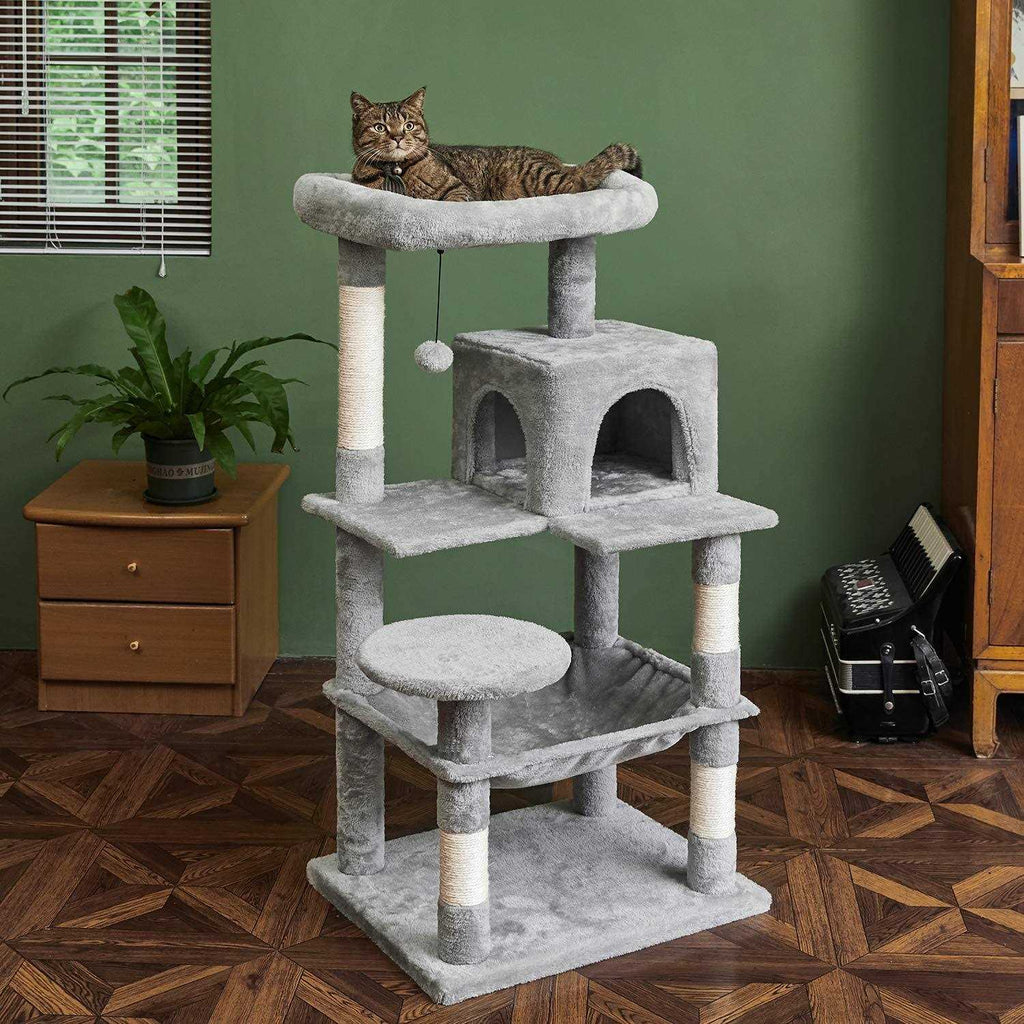 46.5 inches Multi-Level Cat Tree with Scratching Posts P106369
