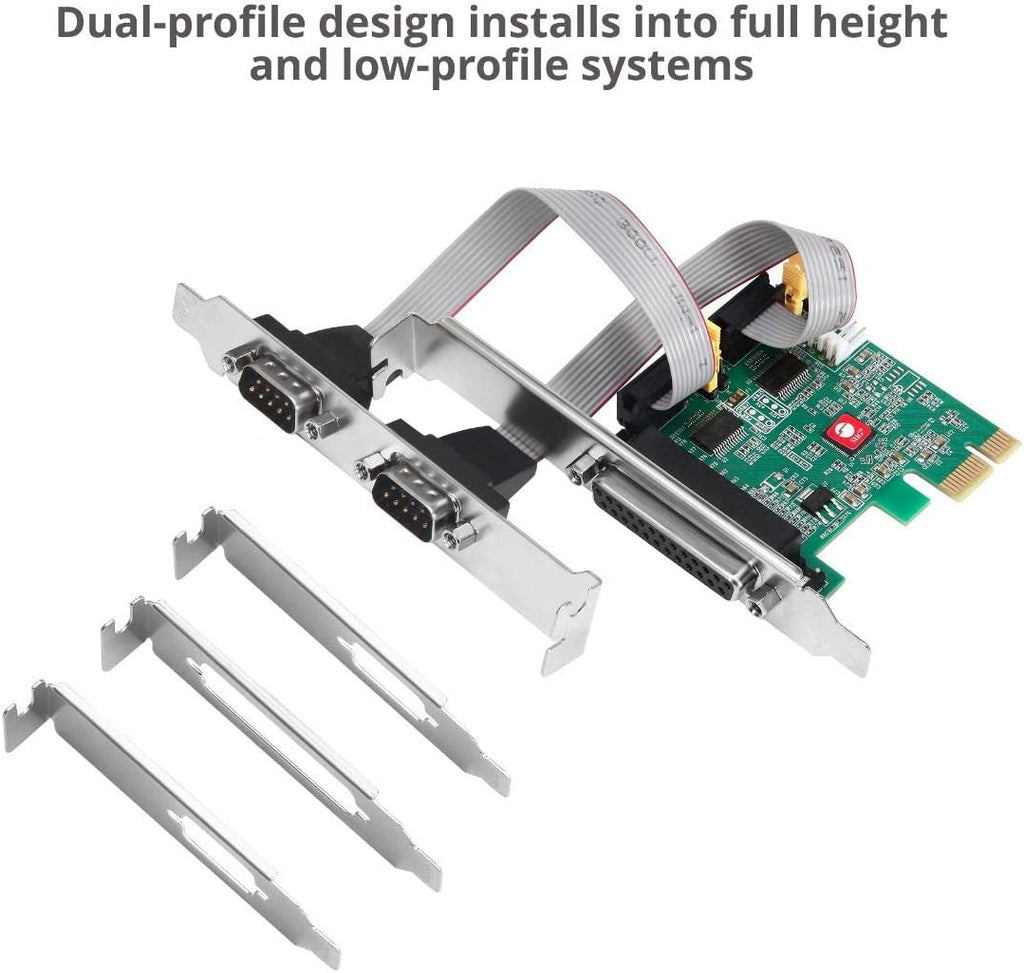 Dual Serial and Single Parallel Port PCIe Card J93271