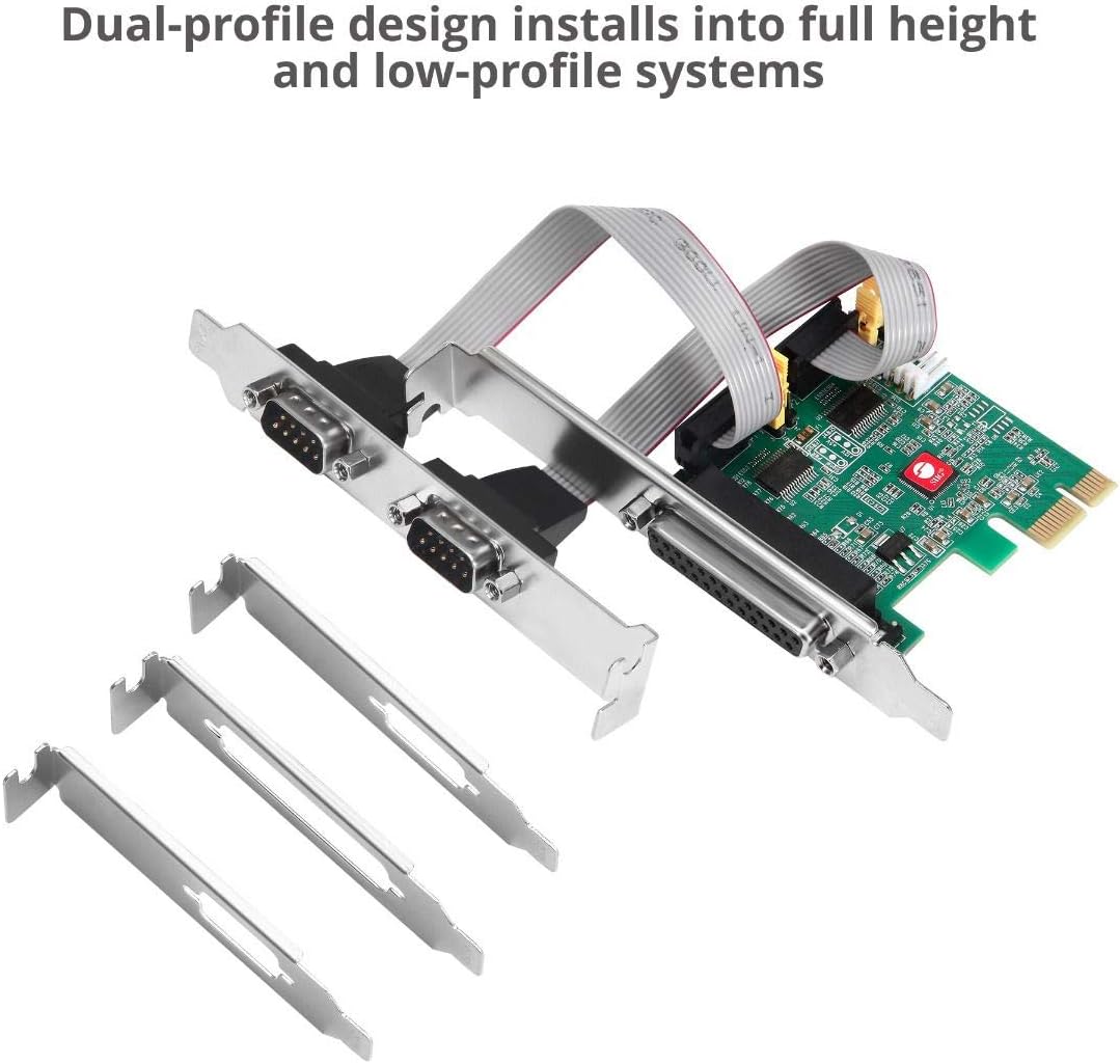 Dual Serial and Single Parallel Port PCIe Card J93271