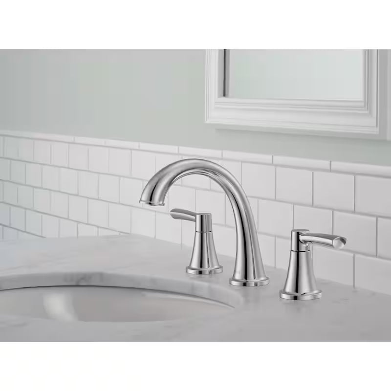 8 in. Widespread Double Handle Bathroom Faucet Polished Chrome H1541