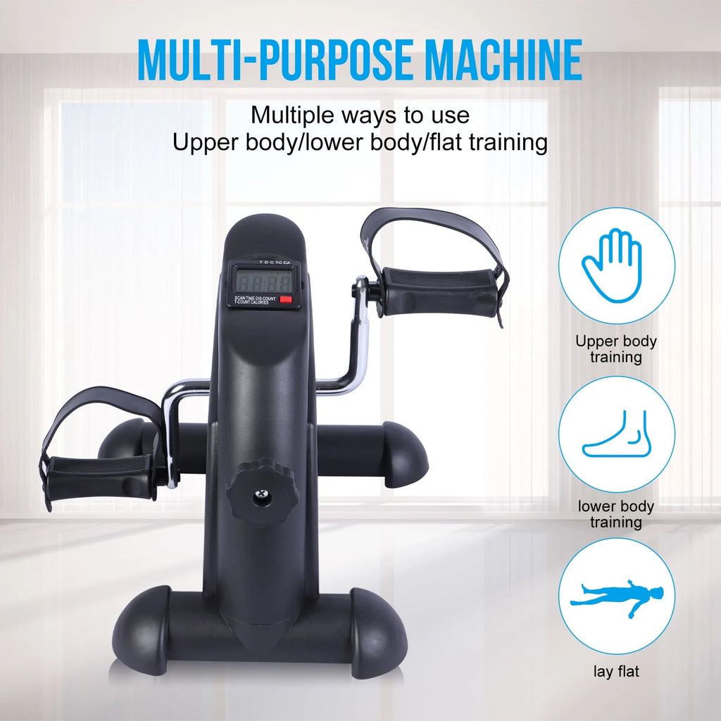 Black Under Desk Exercise Bike with LCD Display A954