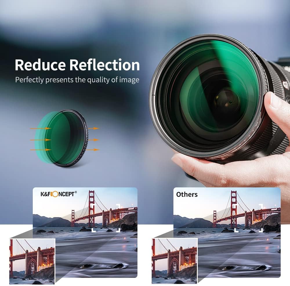 77mm Variable ND3-ND1000 Neutral Density Lens Filter X329