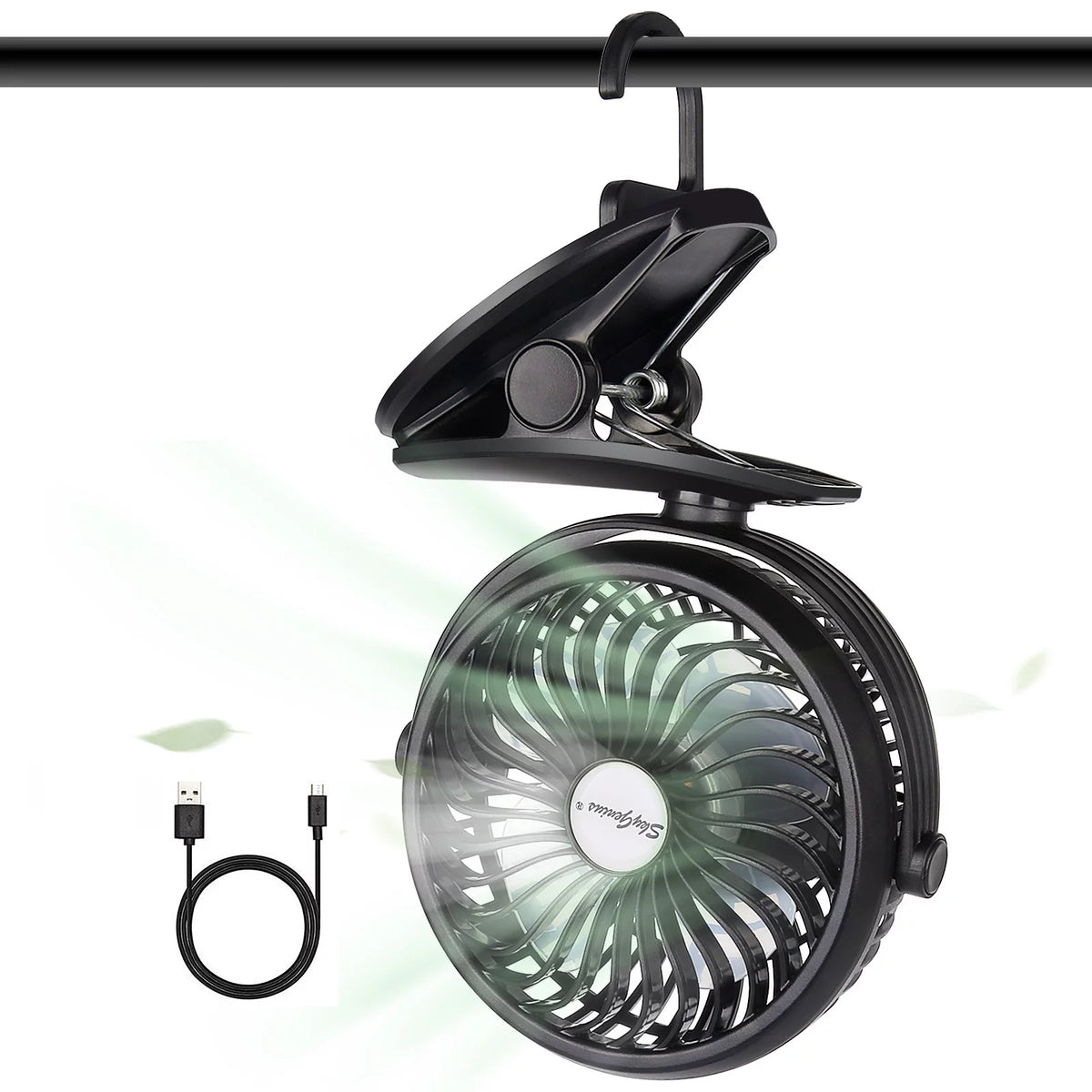 Portable Clip on Fan Black O83725