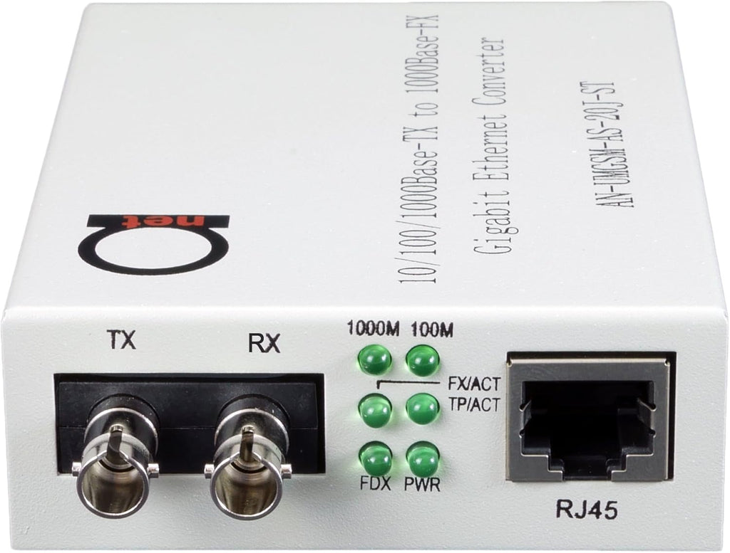 Gigabit Fiber Media Converter ST to UTP Cat5e Cat6 RJ-45 F1467