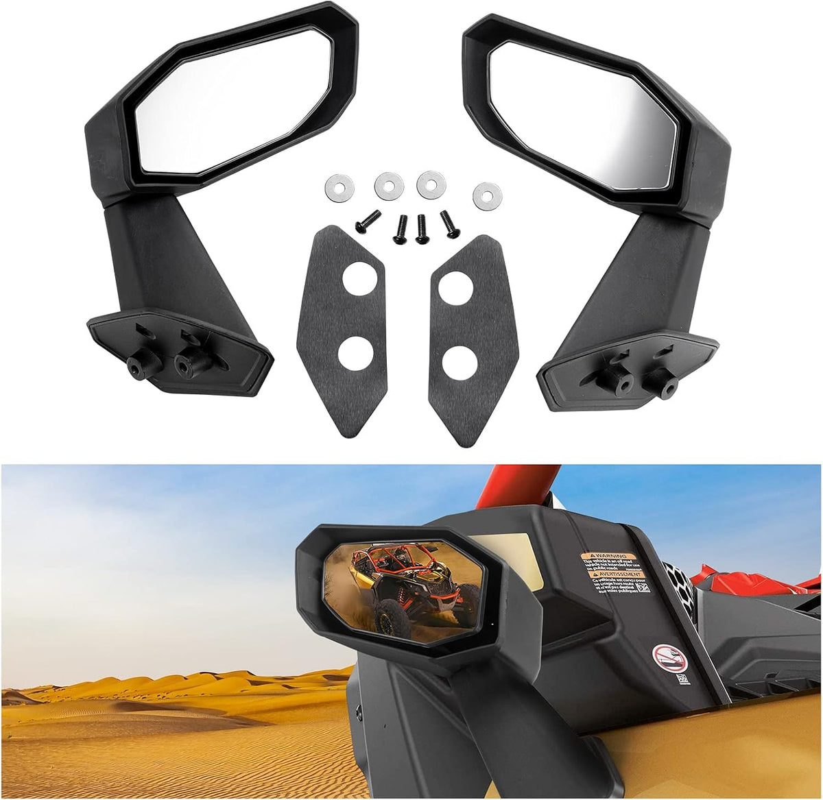 Black Adjustable Convex Side Mirrors J323981