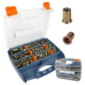 860pcs SAE UNC Zinc Plated Carbon Steel Rivet Nut Kit with Case A2835