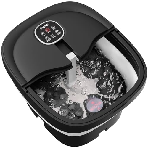Collapsible Electric Foot Spa with Heat Bubble Remote and 24 Shiatsu Massage Balls X492