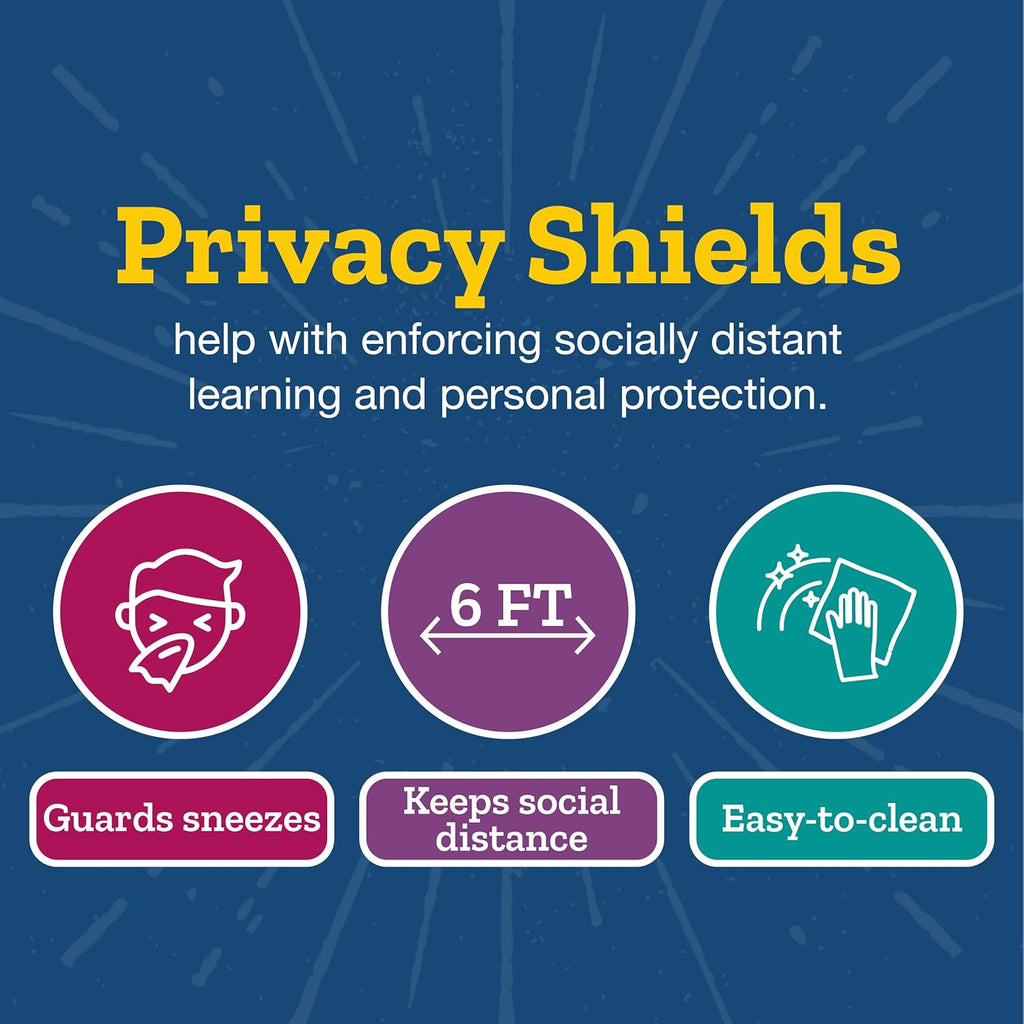 Plastic Privacy Shields for Student Desks Set of 6 Large Blue M65137