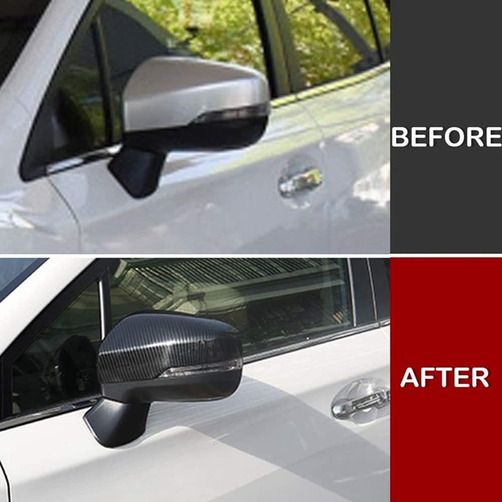 Car Side Rear View Mirror Guard Cover Caps Trims (Carbon Fiber) U143