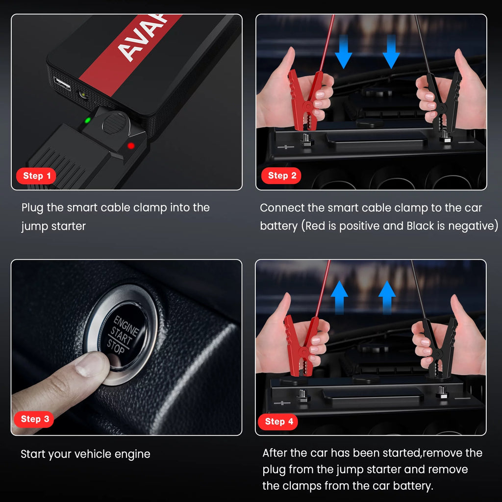 1000A Peak 12V Car Jump Starter Power Bank with LED Light I2706