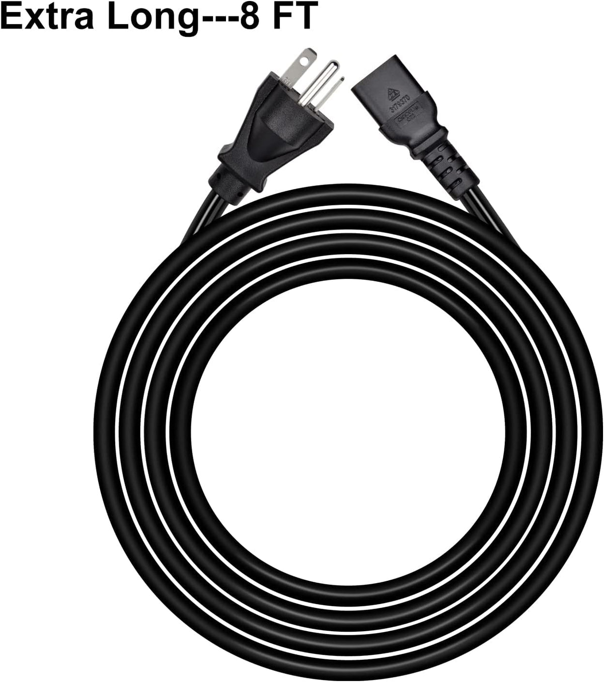 8ft 14AWG NEMA 6-20P to C13 Power Cord Pack of 2 U32954