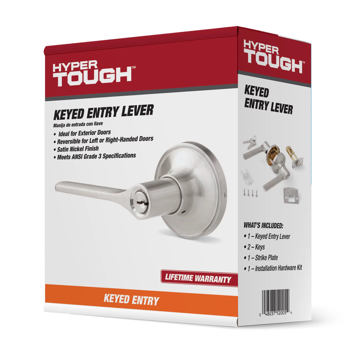 Entry Door Lever Satin Nickel with Round Rosette J613793