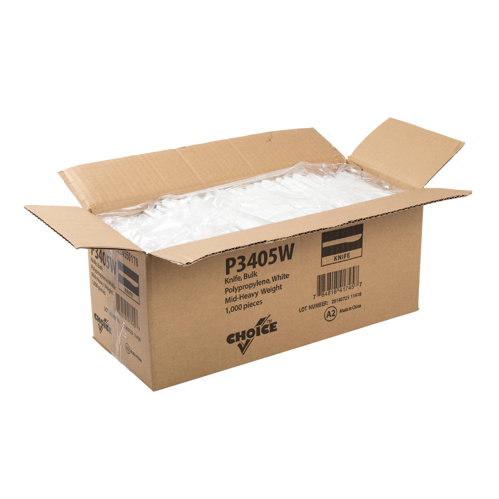 White Polypropylene Knives, Case of 1000 A13118