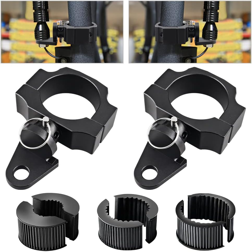 UTV Whip Light Mount Bracket Quick-Release Adjustable Flag Antenna Holder Tube Clamp for 1 Inch to 2 Inch Roll Bar, 2PC M6866