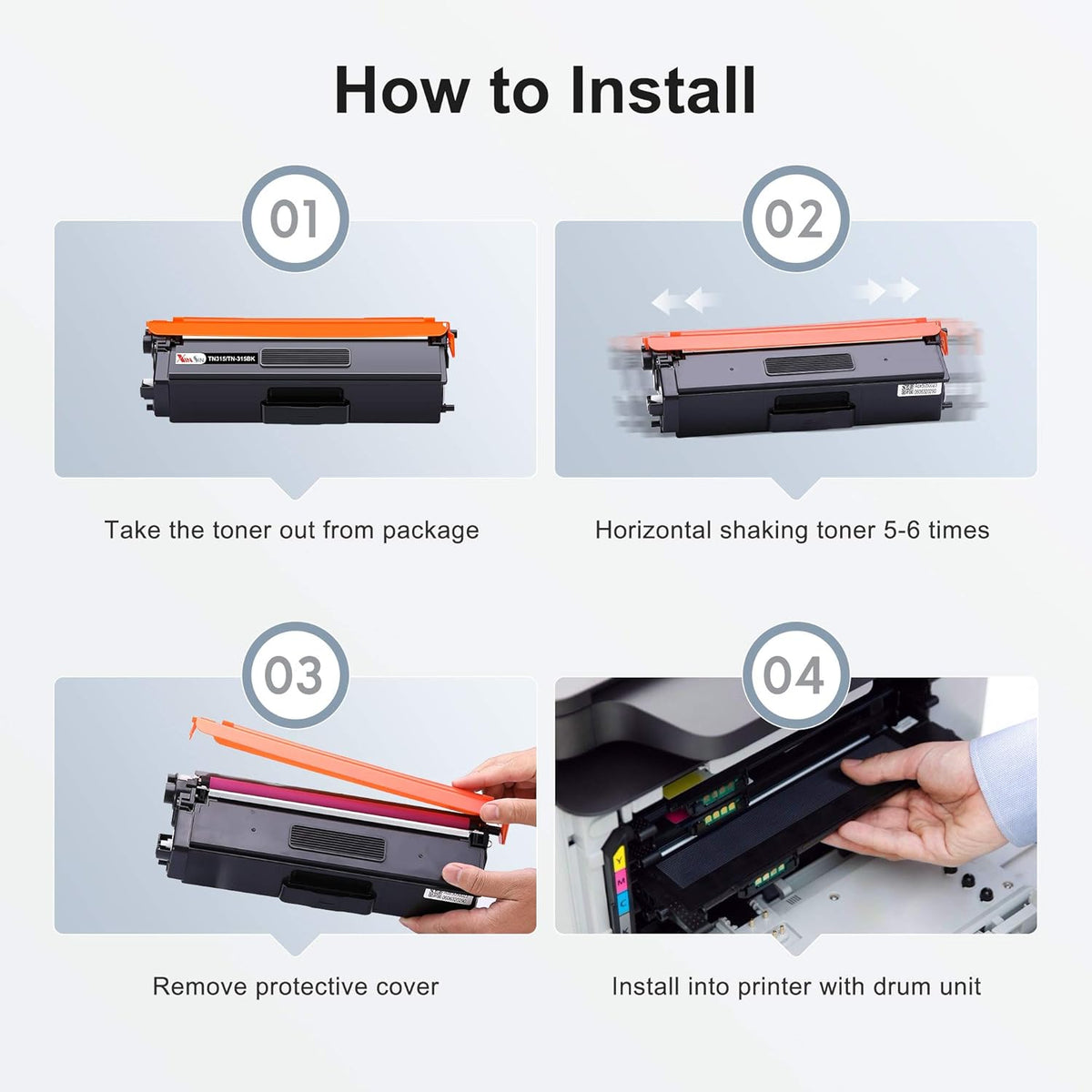 Compatible Toner Cartridges Replacement 4-Pack A5004