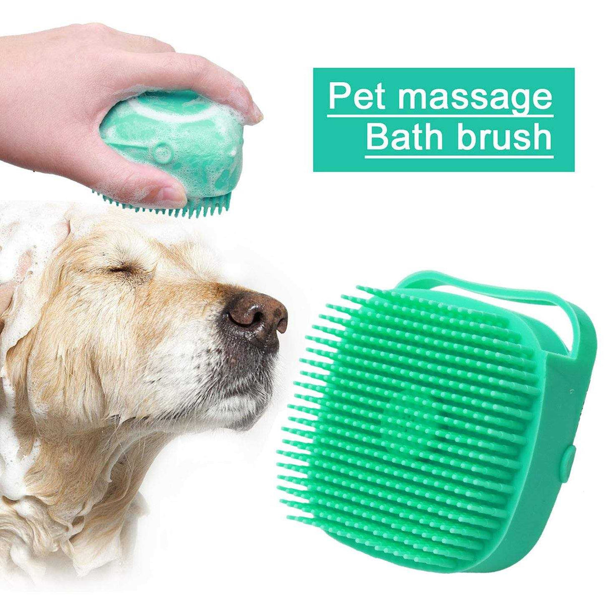 Dog Bath Brush with Shampoo Dispenser A2871