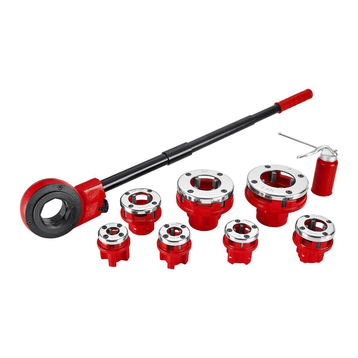 3/8 in. to 2 in. 10-Piece Ratcheting Pipe Threader Set Z561159