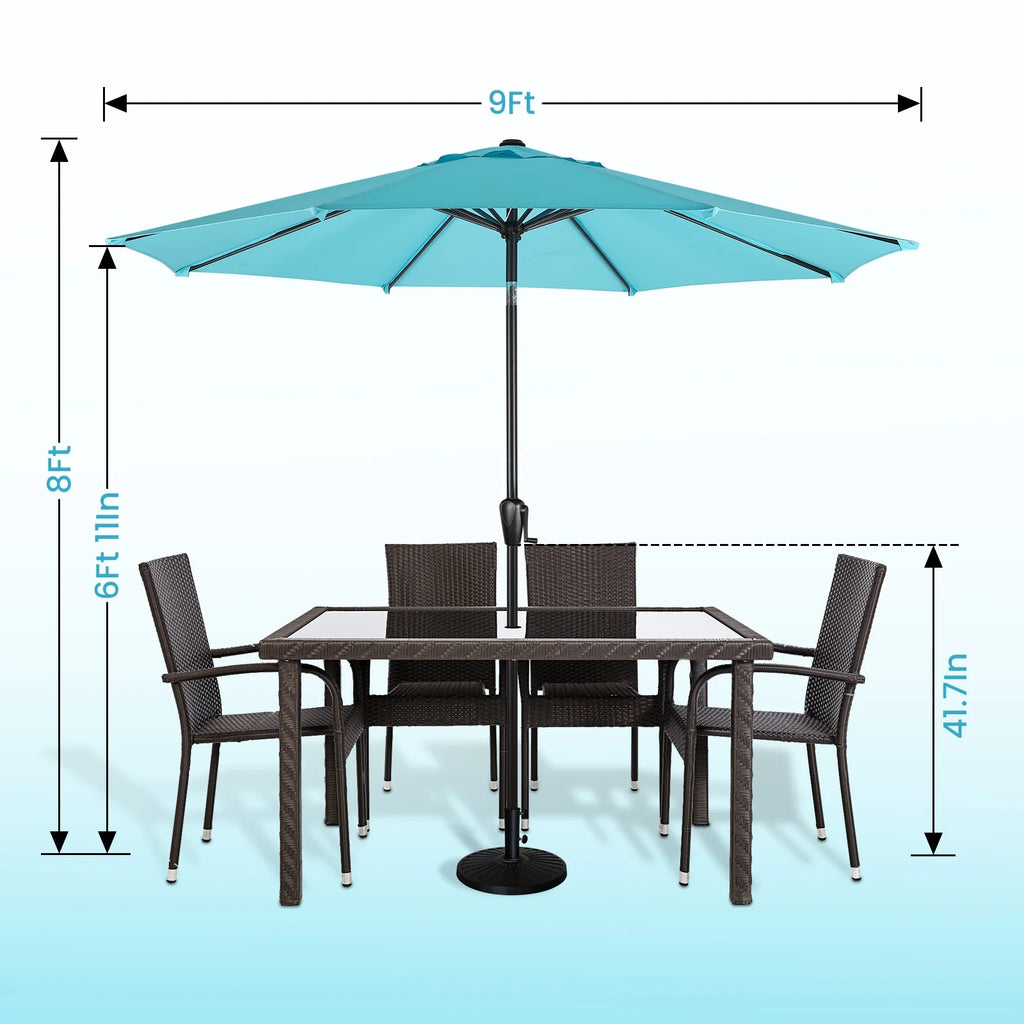 9' Round 8Rib Aluminum Market Umbrella I132473