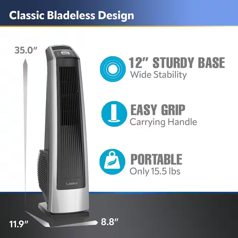 3 Speed Gray Oscillating Tower Fan with Remote Control G527