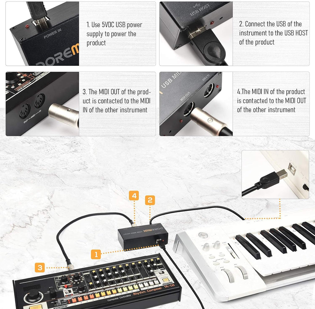 USB MIDI Host Box MIDI Converter MIDI Interface P2688