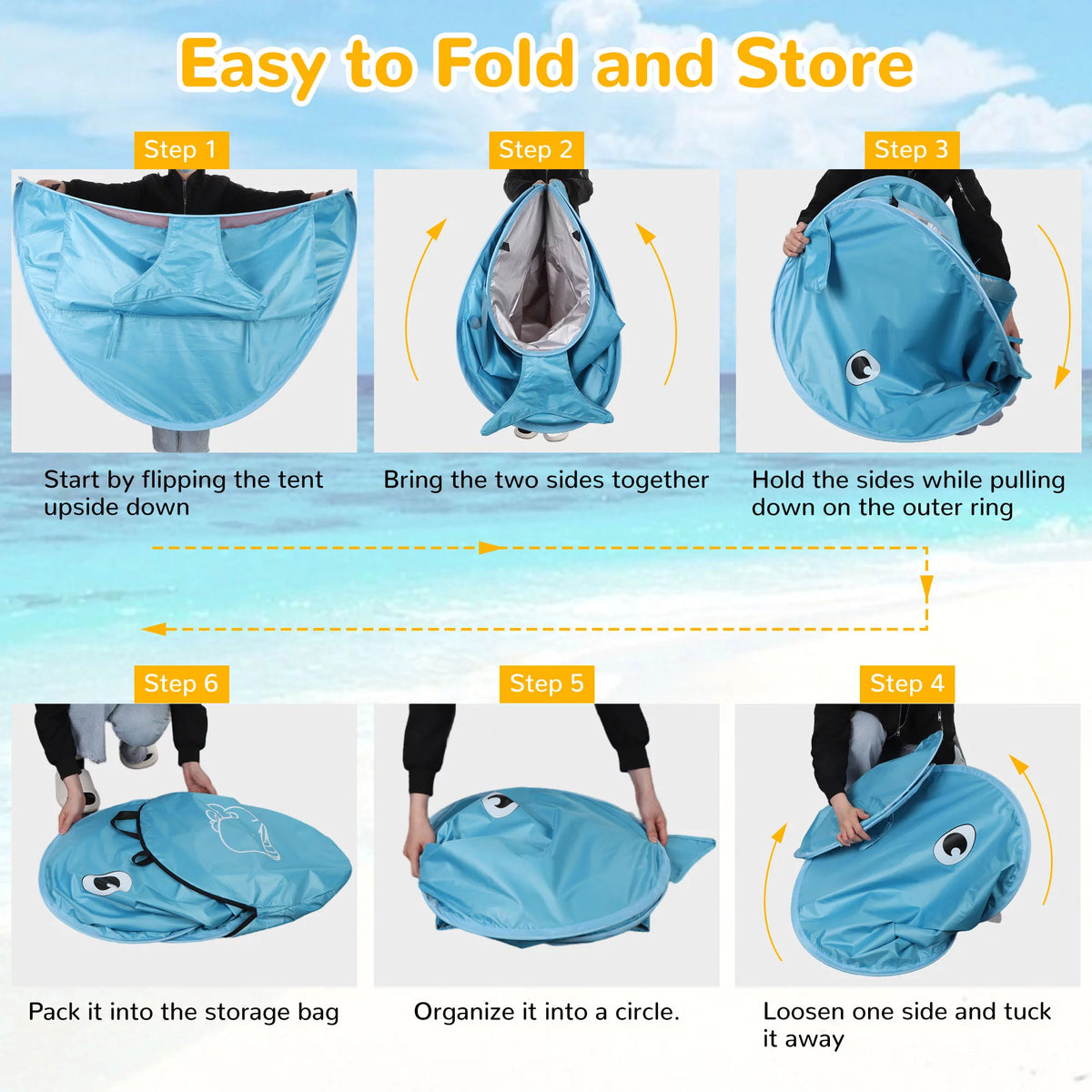 Pop up Beach Tent with UPF 50+ UV Protection T77371