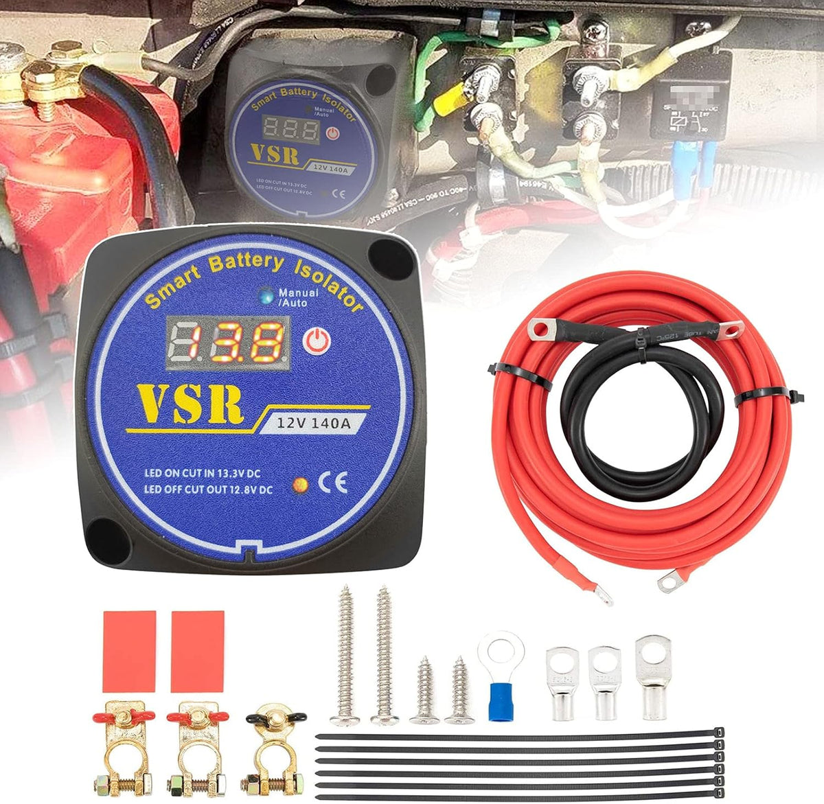 12V 140Amp Dual Battery Isolator Kit S322