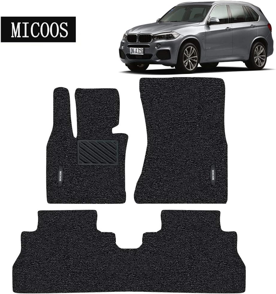 Compatible with Car Floor Mat Carpet for BMW X5 (2014-2018) F15, All Weather Heavy Duty Floor Mat Set Waterproof Stain-Resistant (Black) V5280