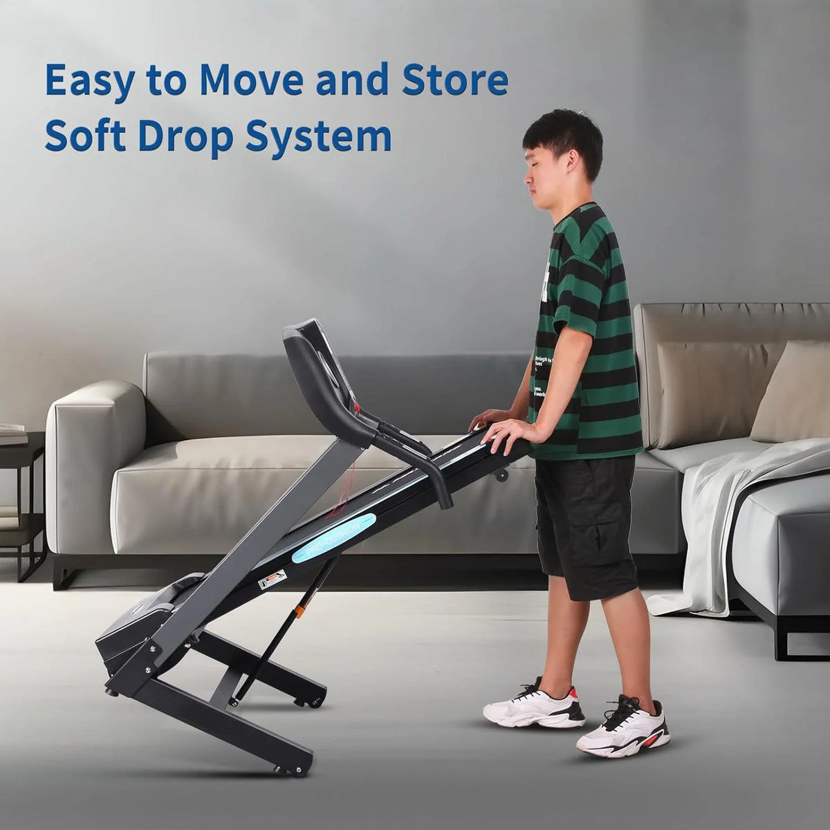 Folding Treadmill with 12-Level Automatic Incline 2.5hp Electric Treadmill K685