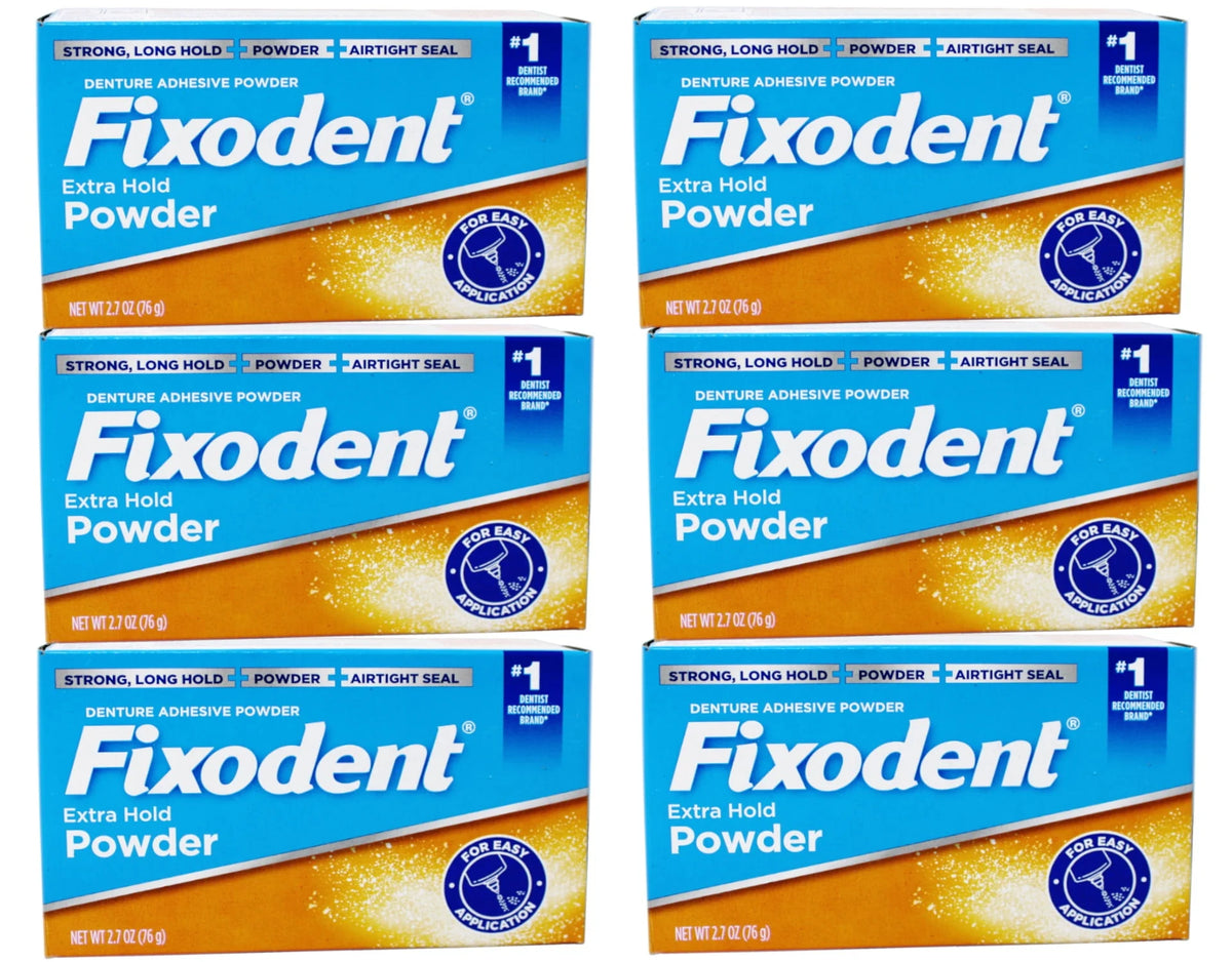Denture Adhesive Powder Extra Hold 2.70 oz (Pack of 6) Y86606