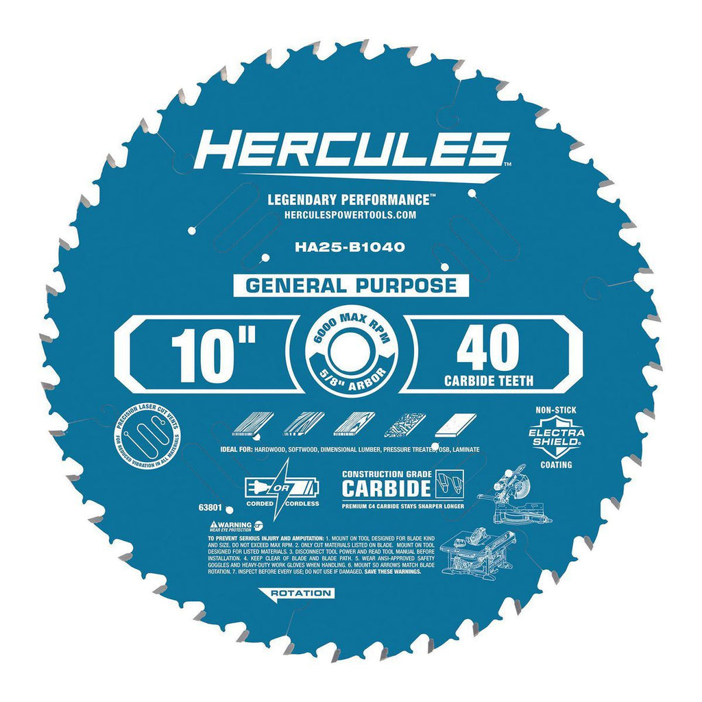 10 in. 40T Miter and Table Saw Blade X794