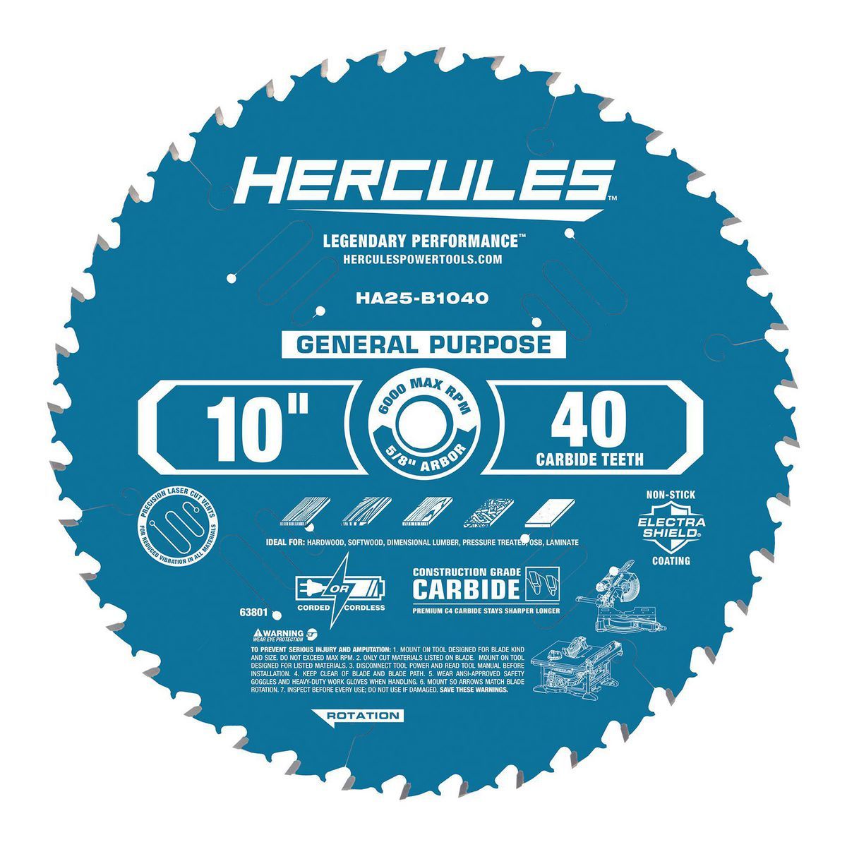 10 in. 40T Miter and Table Saw Blade X794