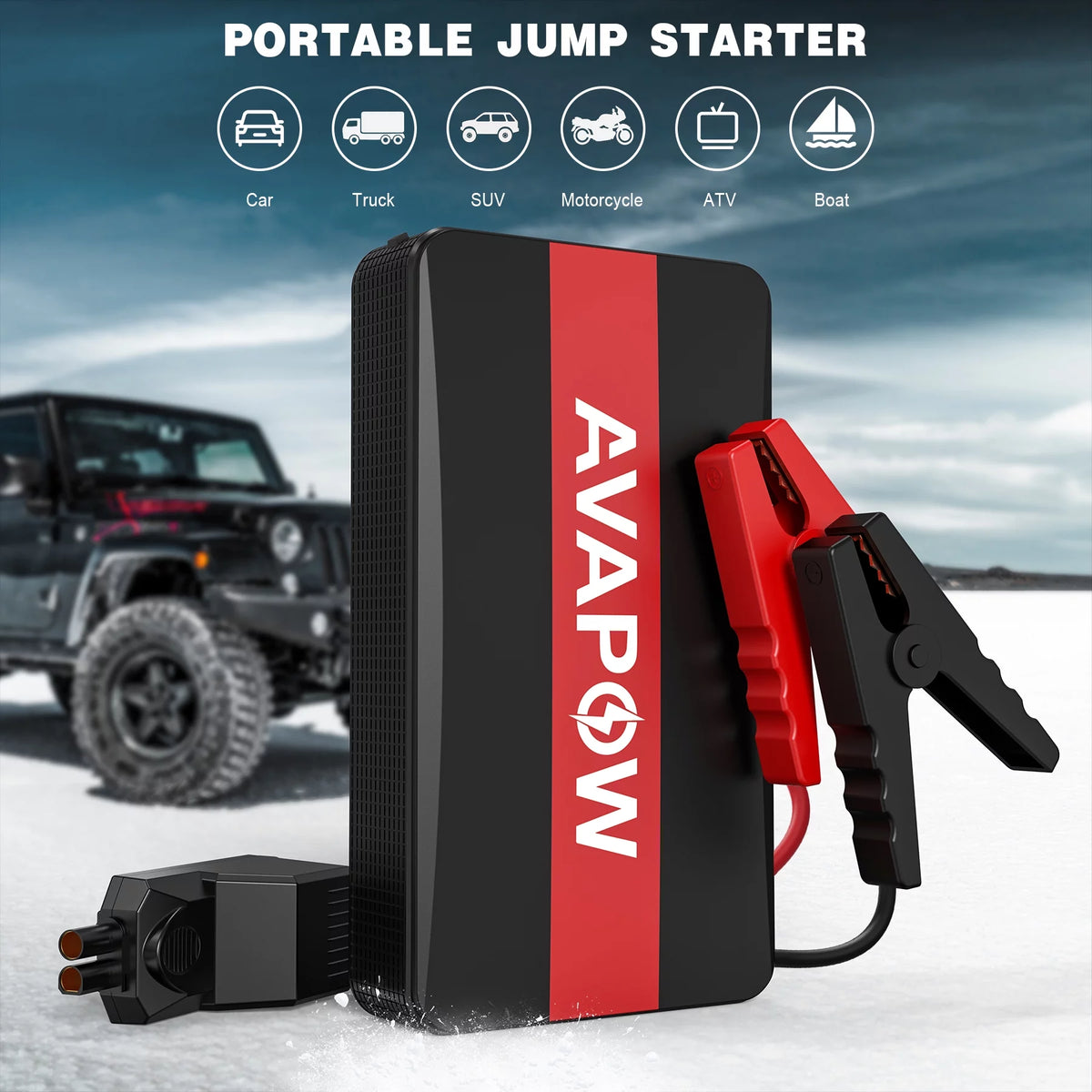1000A Peak 12V Car Jump Starter Power Bank with LED Light I2706