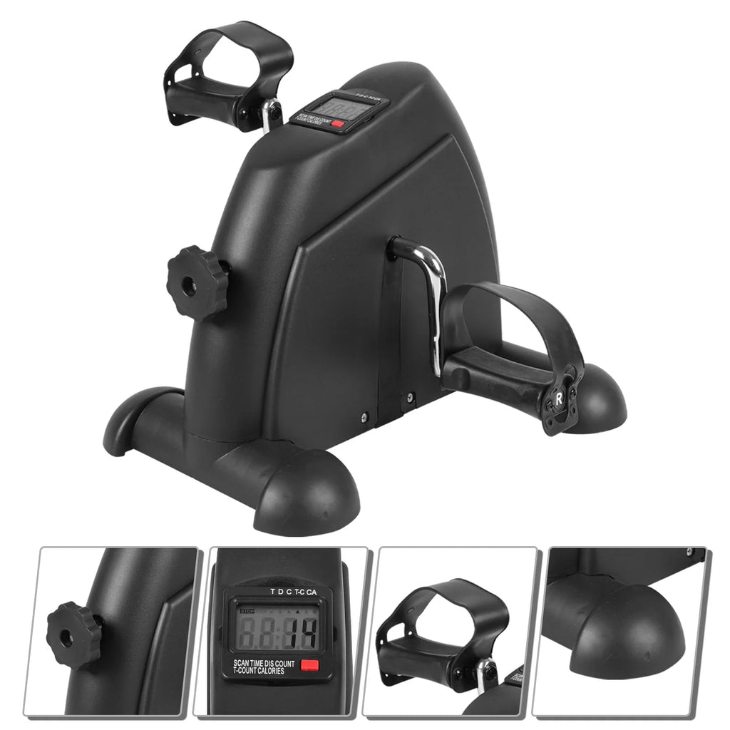 Black Under Desk Exercise Bike with LCD Display A954