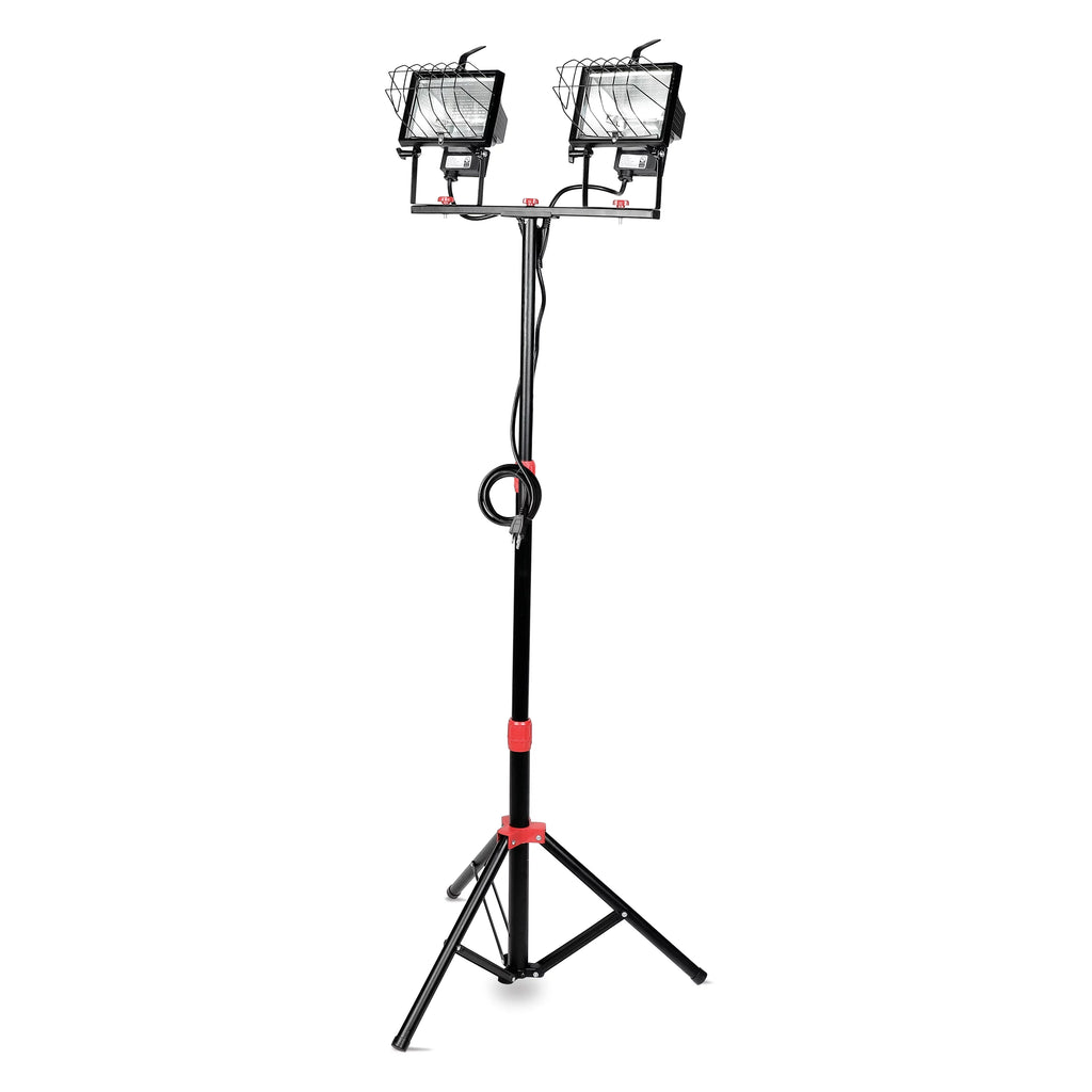 1000W Halogen 2 Light Tripod Mounted Portable Work Light E53429