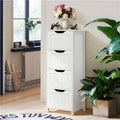 White 4 Drawer Wooden Bathroom Floor Cabinet R6366