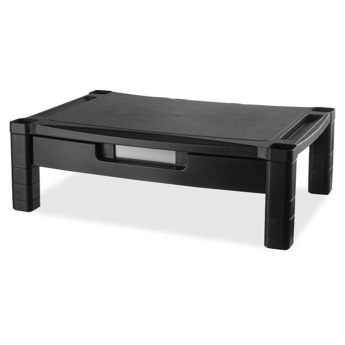 Black Height-Adjustable Two-Level Monitor Stand with Drawer L8562