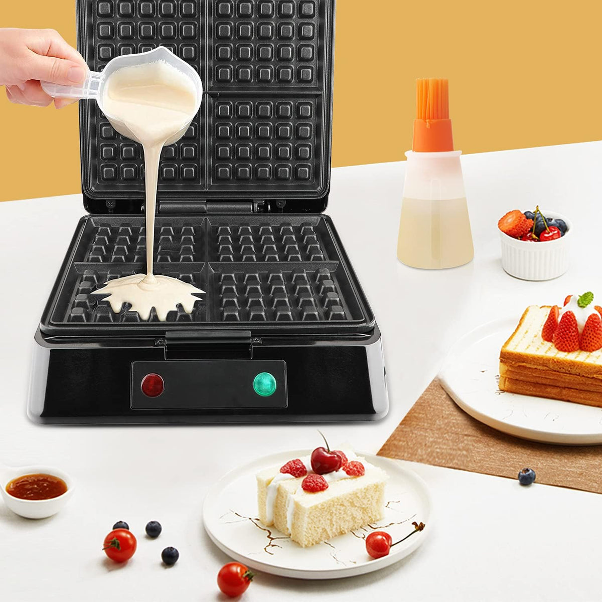 4-Slice Stainless Steel Non-stick Waffle Maker W7888