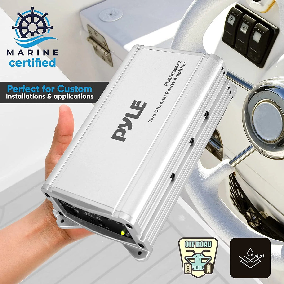 2 Channel Weather Resistant Class D Compact Audio Amplifier T64222