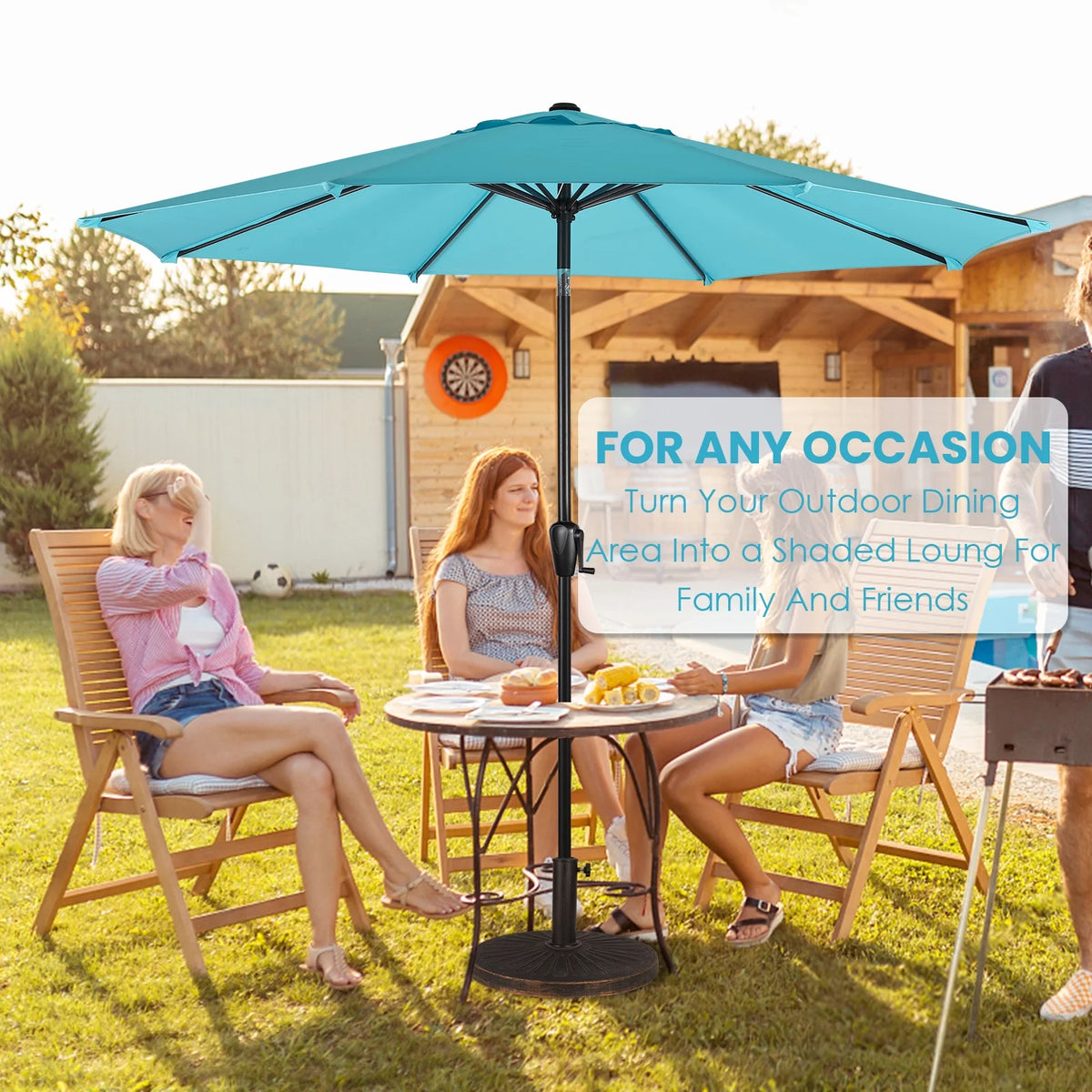 9' Round 8Rib Aluminum Market Umbrella I132473