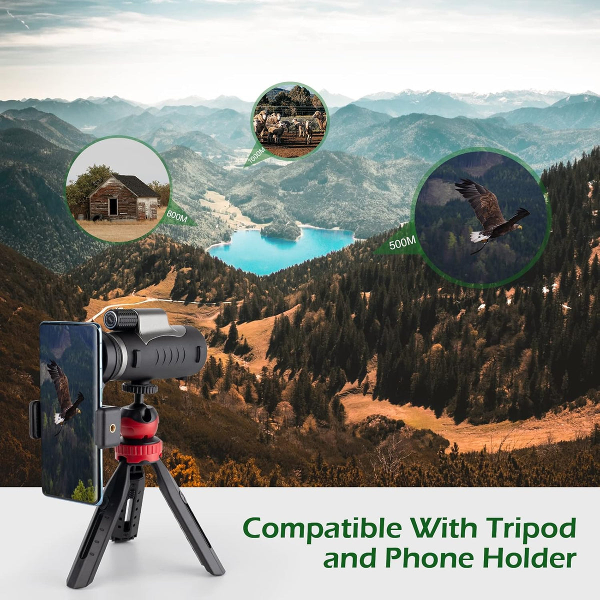 10x42 HD Waterproof Fogproof Monocular with Hand Strap T77686