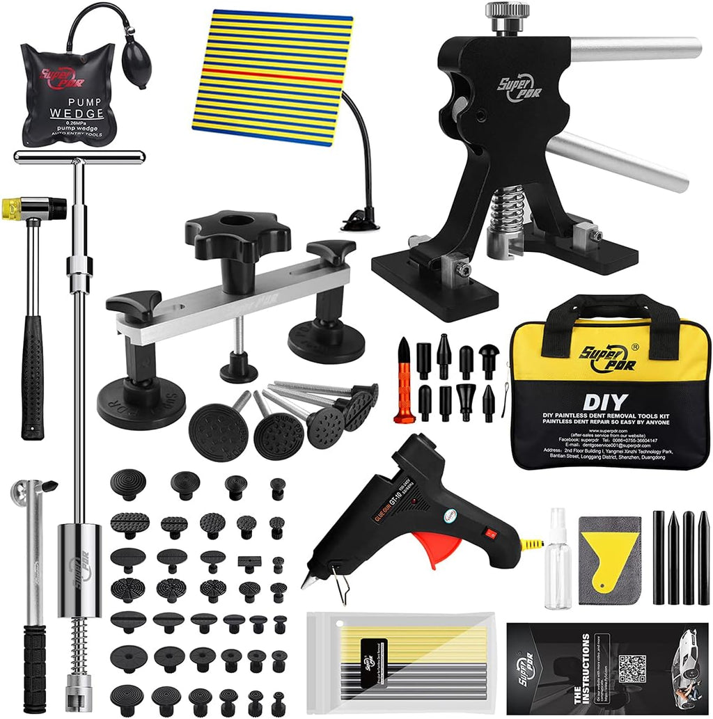 Paintless Dent Repair Kit with Bridge Dent Puller and Black Dent Lifter X529