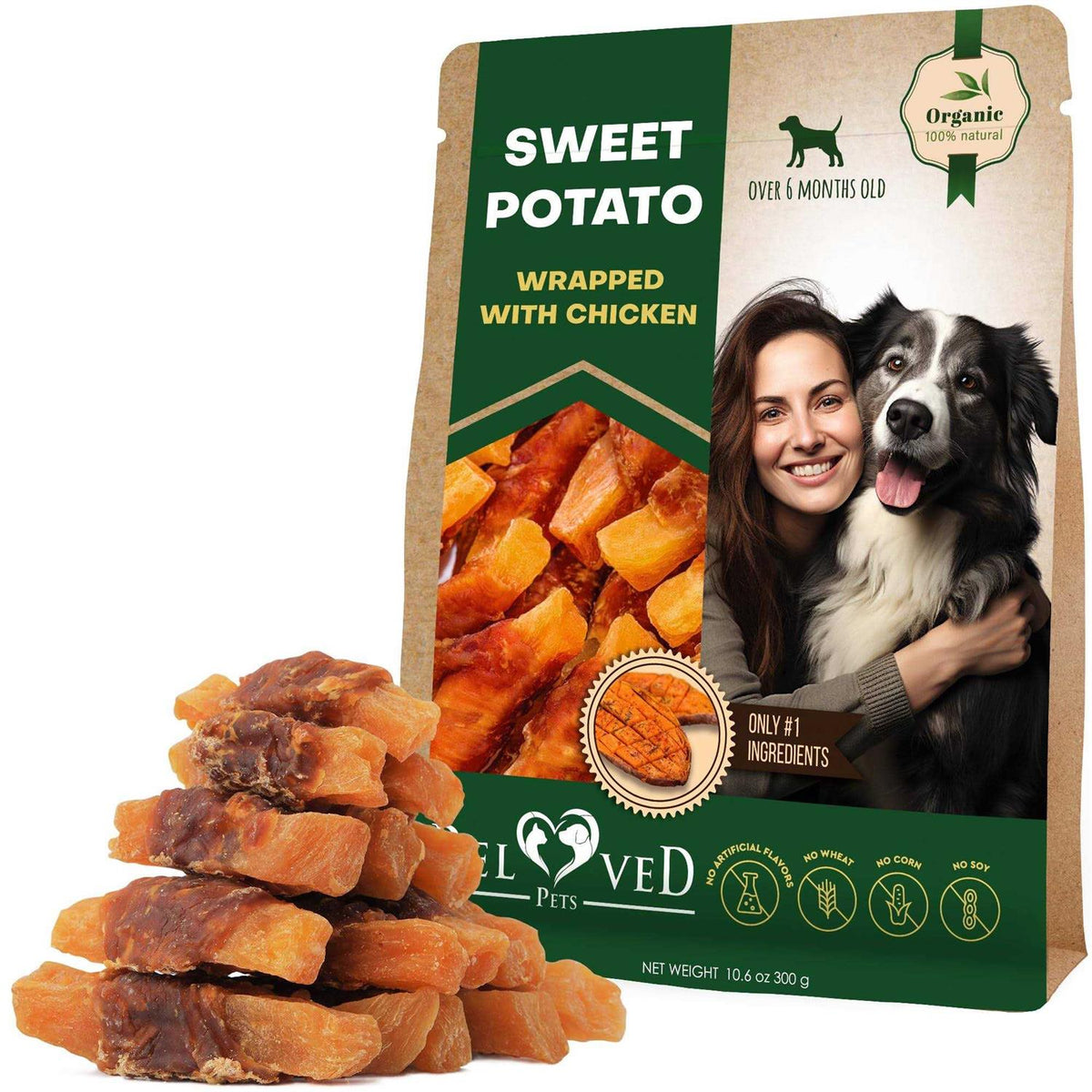 Sweet Potato Wrapped with Chicken Dog Chew Treats J4659