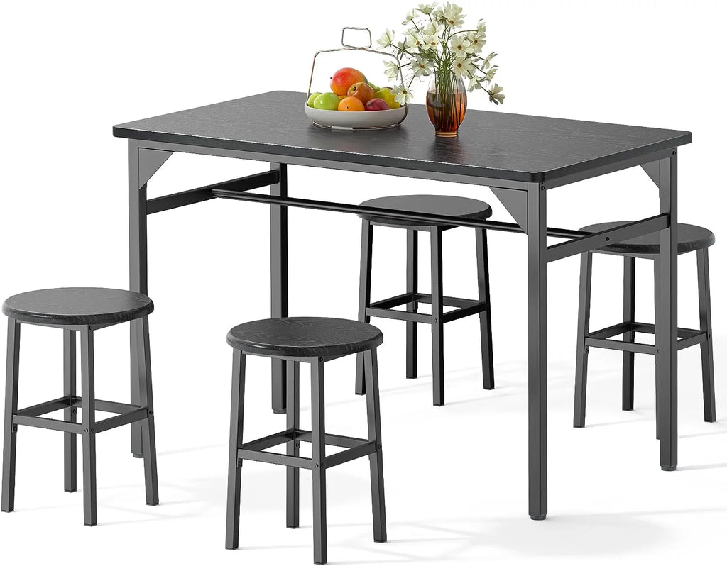Black Dining Table Set for 4 Y3960