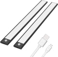 24 inch Wireless Motion Sensor Rechargeable LED Cabinet Lights Black 2 Pack K532