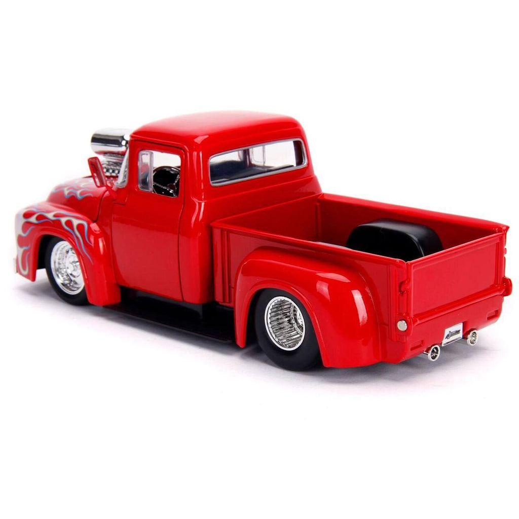 Glossy Red with Flames 1/24 Diecast Model Car J4402